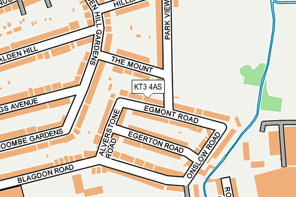 KT3 4AS map - OS OpenMap – Local (Ordnance Survey)