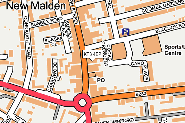 KT3 4EP map - OS OpenMap – Local (Ordnance Survey)