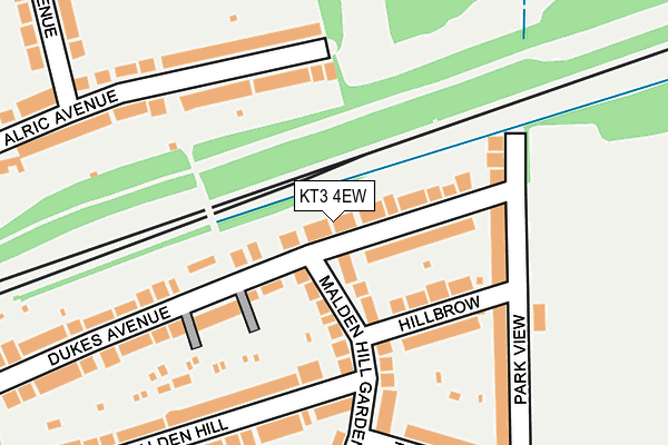 KT3 4EW map - OS OpenMap – Local (Ordnance Survey)
