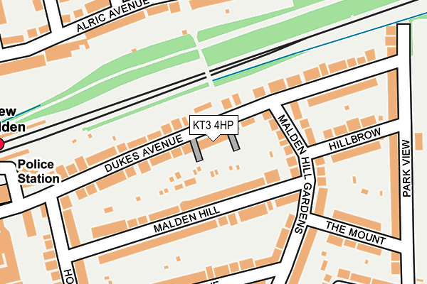 KT3 4HP map - OS OpenMap – Local (Ordnance Survey)