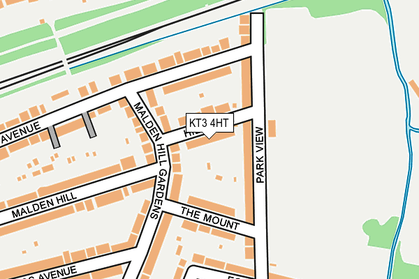 KT3 4HT map - OS OpenMap – Local (Ordnance Survey)