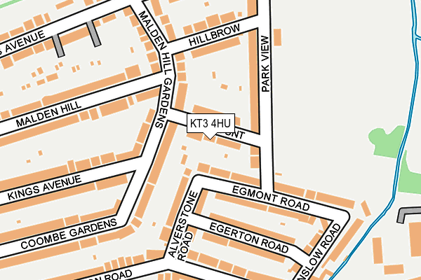 KT3 4HU map - OS OpenMap – Local (Ordnance Survey)