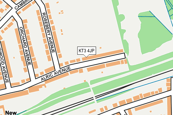 KT3 4JP map - OS OpenMap – Local (Ordnance Survey)