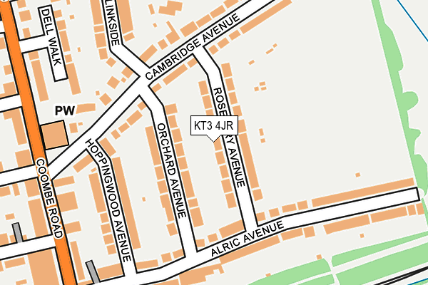 KT3 4JR map - OS OpenMap – Local (Ordnance Survey)