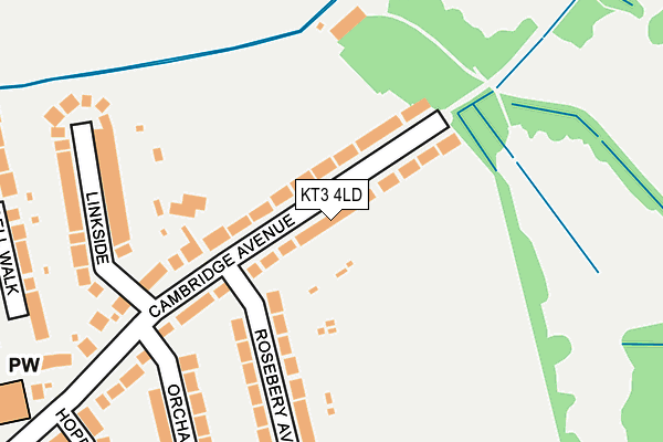 KT3 4LD map - OS OpenMap – Local (Ordnance Survey)