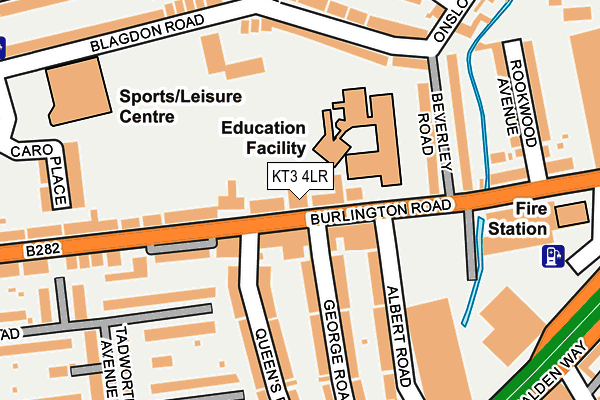 KT3 4LR map - OS OpenMap – Local (Ordnance Survey)