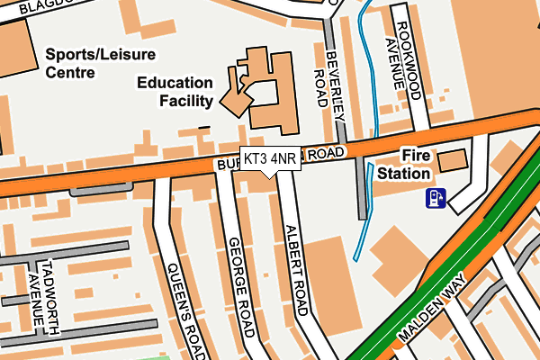 KT3 4NR map - OS OpenMap – Local (Ordnance Survey)