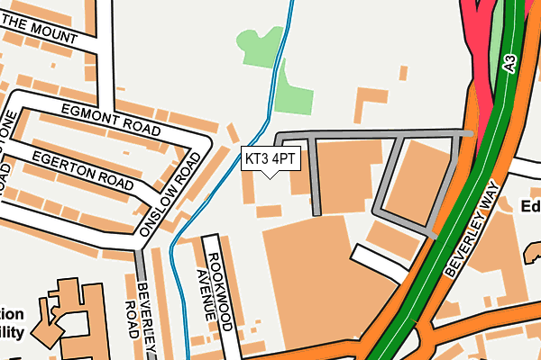 KT3 4PT map - OS OpenMap – Local (Ordnance Survey)