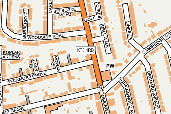 KT3 4RD map - OS OpenMap – Local (Ordnance Survey)