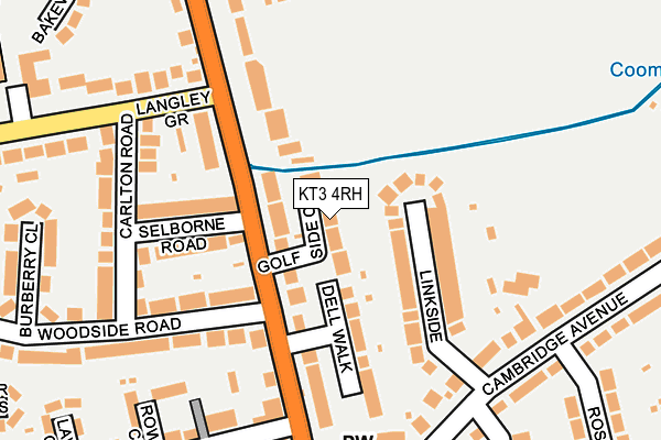 KT3 4RH map - OS OpenMap – Local (Ordnance Survey)