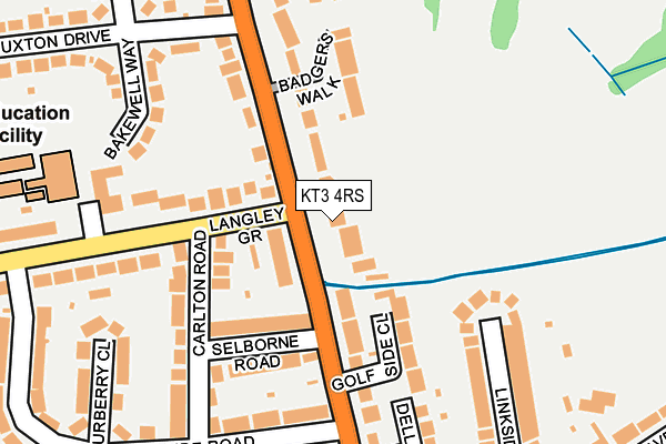 KT3 4RS map - OS OpenMap – Local (Ordnance Survey)