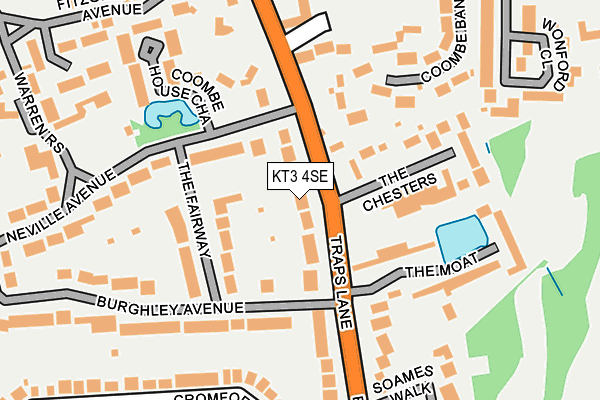 KT3 4SE map - OS OpenMap – Local (Ordnance Survey)