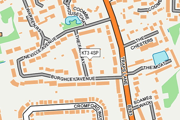 KT3 4SP map - OS OpenMap – Local (Ordnance Survey)