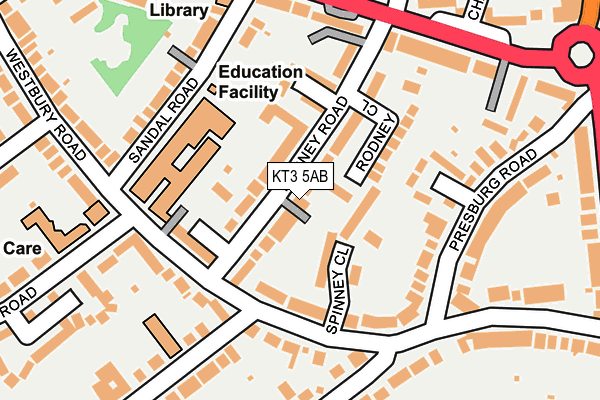 KT3 5AB map - OS OpenMap – Local (Ordnance Survey)