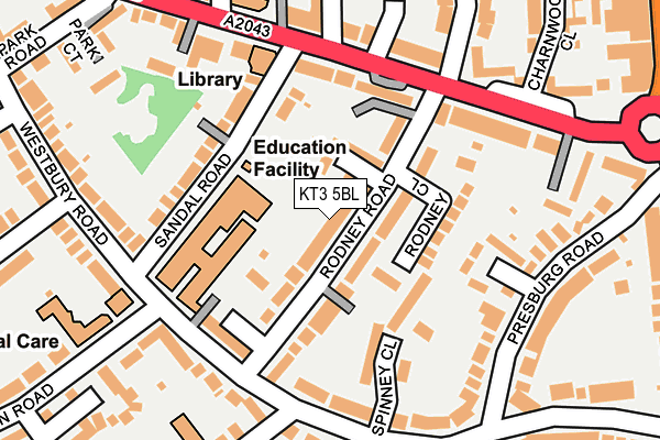 KT3 5BL map - OS OpenMap – Local (Ordnance Survey)