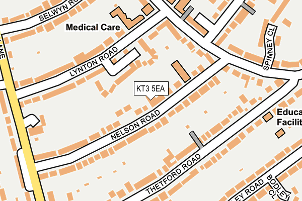 KT3 5EA map - OS OpenMap – Local (Ordnance Survey)