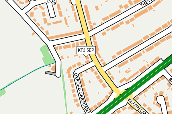 KT3 5EP map - OS OpenMap – Local (Ordnance Survey)