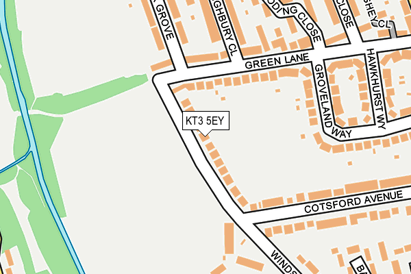 KT3 5EY map - OS OpenMap – Local (Ordnance Survey)