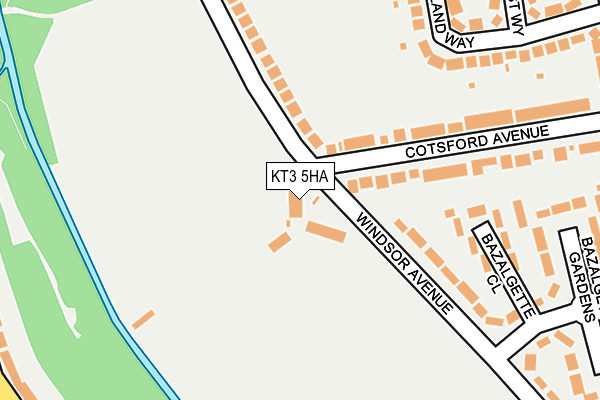 KT3 5HA map - OS OpenMap – Local (Ordnance Survey)