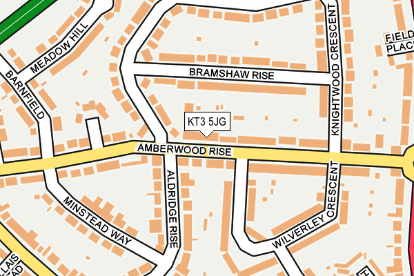 KT3 5JG map - OS OpenMap – Local (Ordnance Survey)