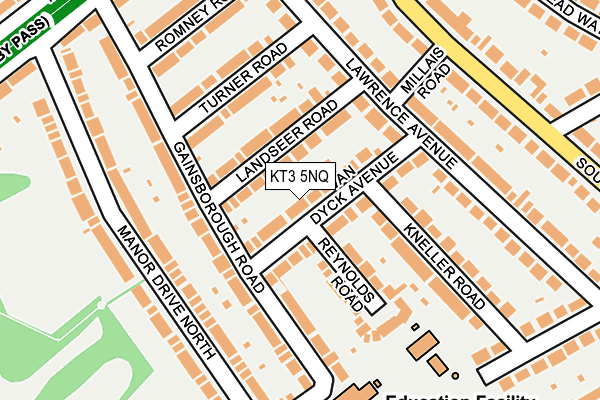 KT3 5NQ map - OS OpenMap – Local (Ordnance Survey)