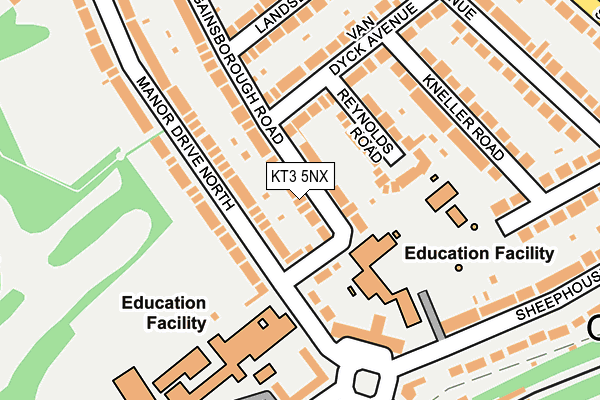 KT3 5NX map - OS OpenMap – Local (Ordnance Survey)