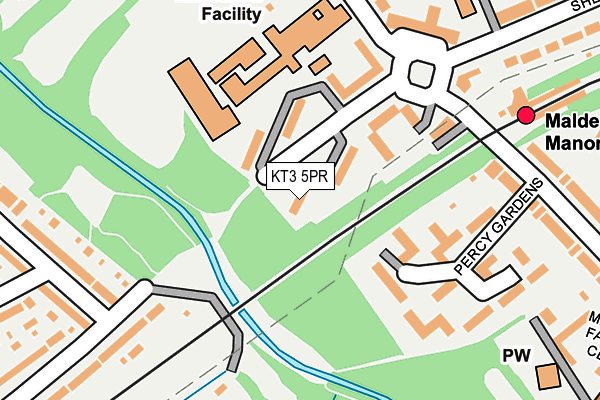 KT3 5PR map - OS OpenMap – Local (Ordnance Survey)
