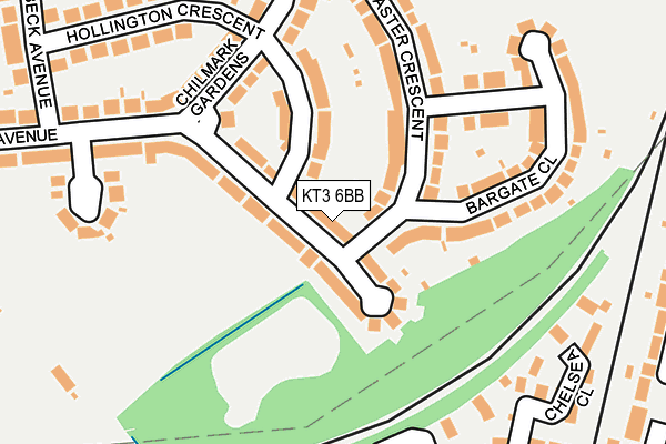 KT3 6BB map - OS OpenMap – Local (Ordnance Survey)