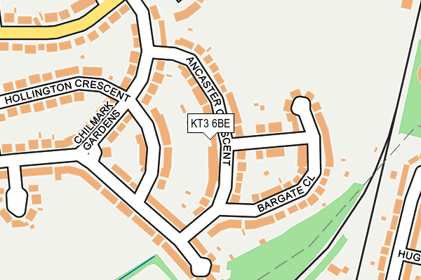 KT3 6BE map - OS OpenMap – Local (Ordnance Survey)