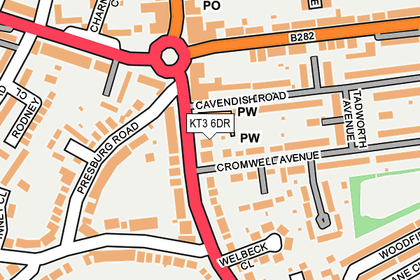 KT3 6DR map - OS OpenMap – Local (Ordnance Survey)