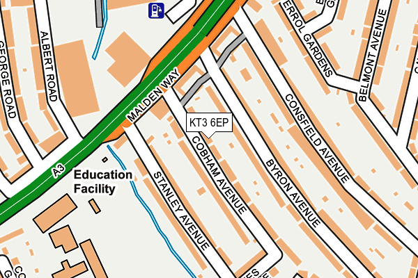 KT3 6EP map - OS OpenMap – Local (Ordnance Survey)