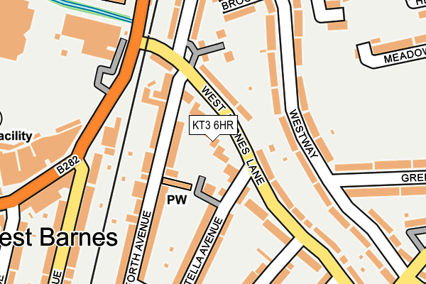 KT3 6HR map - OS OpenMap – Local (Ordnance Survey)