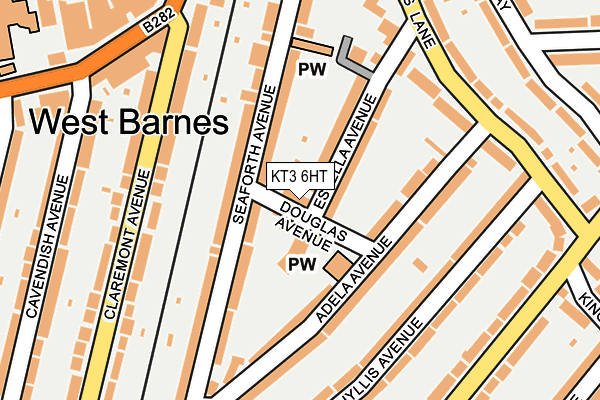 KT3 6HT map - OS OpenMap – Local (Ordnance Survey)