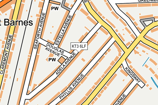 KT3 6LF map - OS OpenMap – Local (Ordnance Survey)