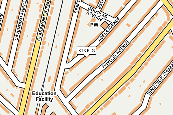 KT3 6LG map - OS OpenMap – Local (Ordnance Survey)