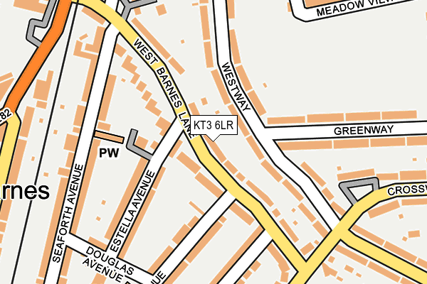 KT3 6LR map - OS OpenMap – Local (Ordnance Survey)