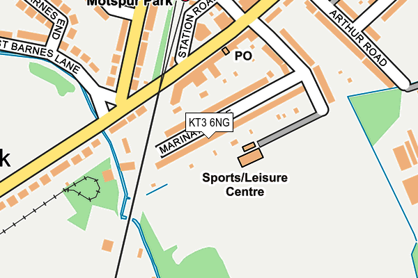 KT3 6NG map - OS OpenMap – Local (Ordnance Survey)