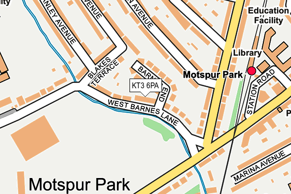 KT3 6PA map - OS OpenMap – Local (Ordnance Survey)