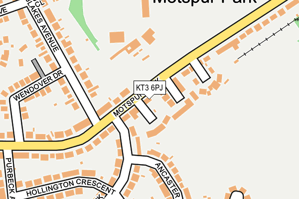 KT3 6PJ map - OS OpenMap – Local (Ordnance Survey)