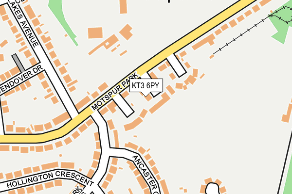 KT3 6PY map - OS OpenMap – Local (Ordnance Survey)