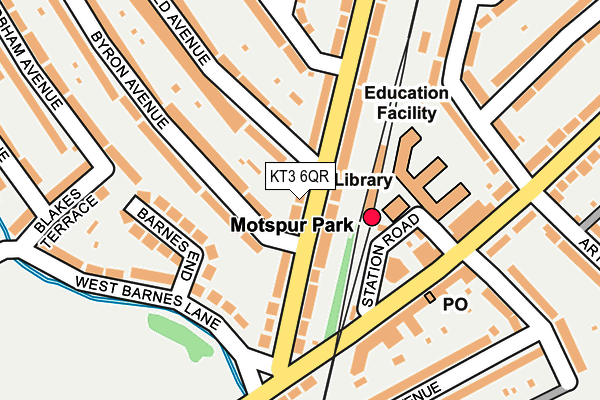 KT3 6QR map - OS OpenMap – Local (Ordnance Survey)