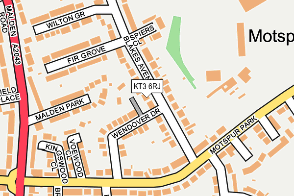 KT3 6RJ map - OS OpenMap – Local (Ordnance Survey)