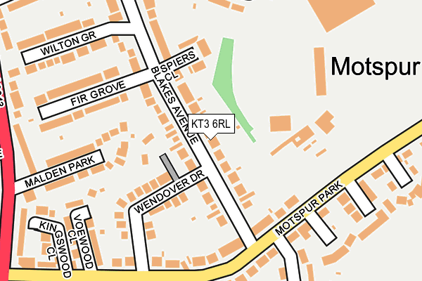 KT3 6RL map - OS OpenMap – Local (Ordnance Survey)