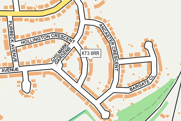 KT3 6RR map - OS OpenMap – Local (Ordnance Survey)