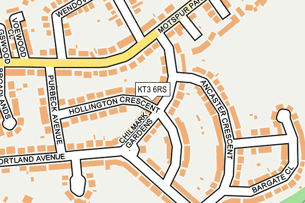 KT3 6RS map - OS OpenMap – Local (Ordnance Survey)