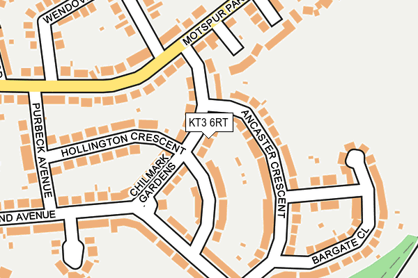 KT3 6RT map - OS OpenMap – Local (Ordnance Survey)