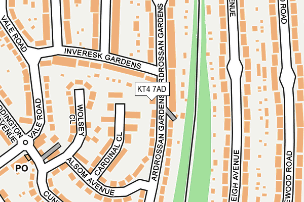 KT4 7AD map - OS OpenMap – Local (Ordnance Survey)