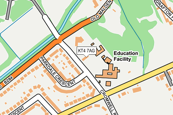KT4 7AG map - OS OpenMap – Local (Ordnance Survey)