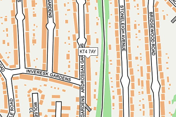KT4 7AY map - OS OpenMap – Local (Ordnance Survey)