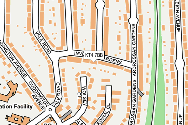 KT4 7BB map - OS OpenMap – Local (Ordnance Survey)